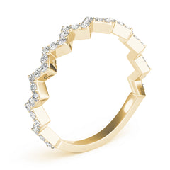 Stackable Prong Set Zigzag Half Eternity Ring in Gold & Platinum