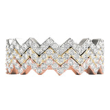 Stackable Prong Set Zigzag Half Eternity Ring in Gold & Platinum