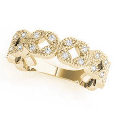 Vintage Milgrain Stackable Half Eternity Ring in Gold & Platinum