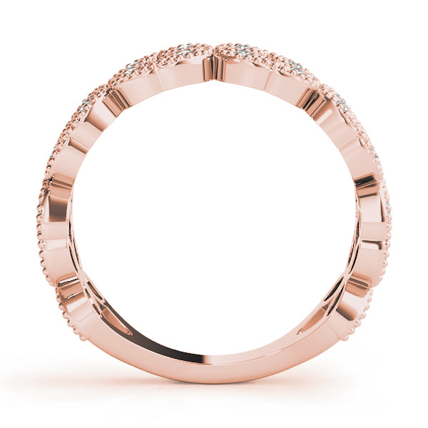 Vintage Milgrain Stackable Half Eternity Ring in Gold & Platinum