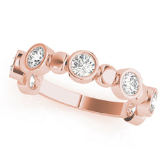Bezel Set Stackable Half Eternity Ring in Gold & Platinum
