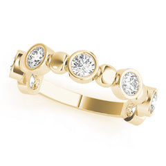Bezel Set Stackable Half Eternity Ring in Gold & Platinum