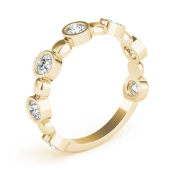 Bezel Set Stackable Half Eternity Ring in Gold & Platinum