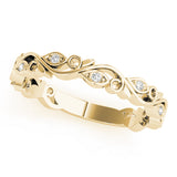Nature Inspired Floral Stackable Half Eternity Ring in Gold & Platinum