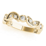 Nature Inspired Floral Stackable Half Eternity Ring in Gold & Platinum