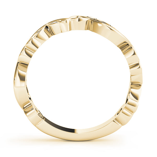 Nature Inspired Floral Stackable Half Eternity Ring in Gold & Platinum