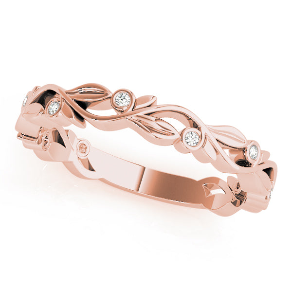 Nature Inspired Stackable Half Eternity Ring in Gold & Platinum