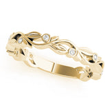 Nature Inspired Stackable Half Eternity Ring in Gold & Platinum