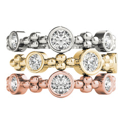 Stackable Half Eternity Ring in Gold & Platinum