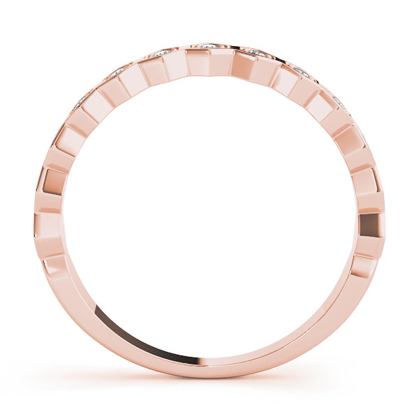 Hexagon Shaped Stackable Half Eternity Ring in Gold & Platinum