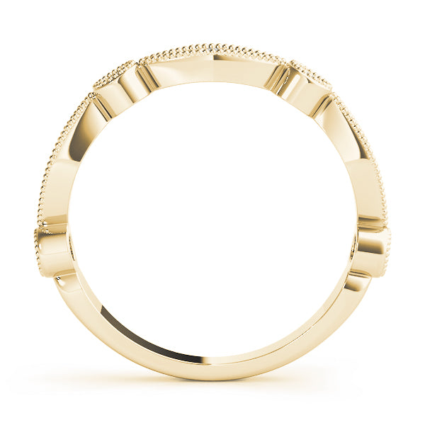 Stackable Milgrain Half Eternity Ring in Gold & Platinum