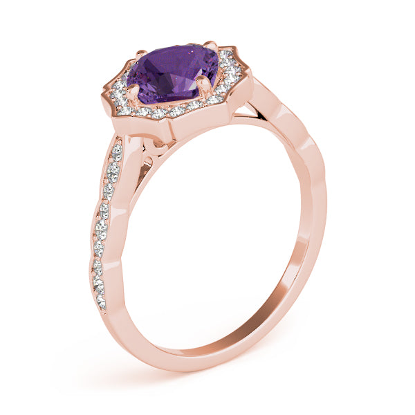 Dazzling Scalloped Halo Ring Cushion Diamond Engagement Ring — 9K/18K Gold & Platinum