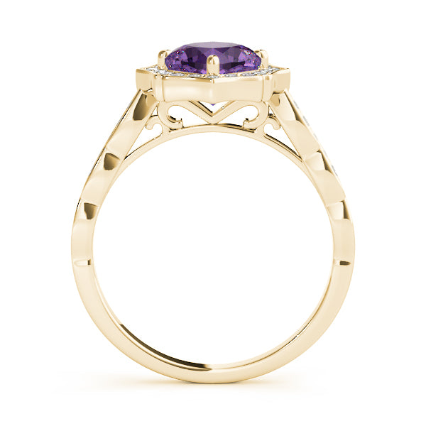 Dazzling Scalloped Halo Ring Cushion Diamond Engagement Ring — 9K/18K Gold & Platinum