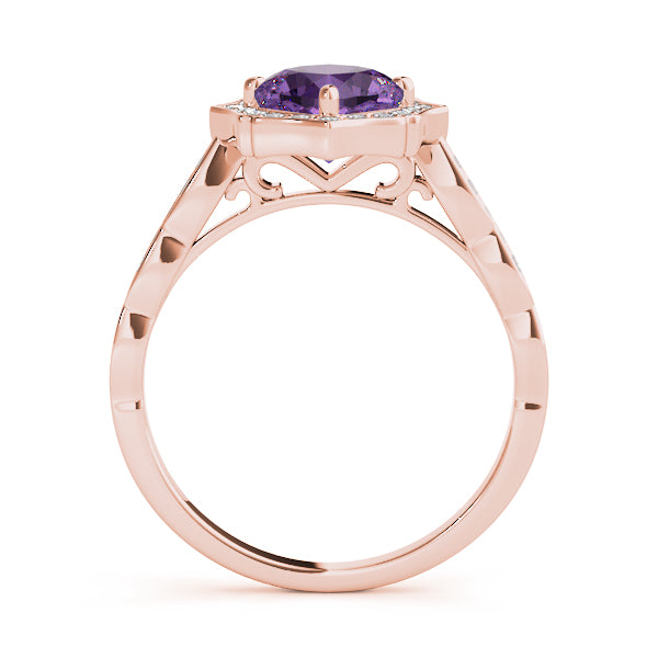 Dazzling Scalloped Halo Ring Cushion Diamond Engagement Ring — 9K/18K Gold & Platinum