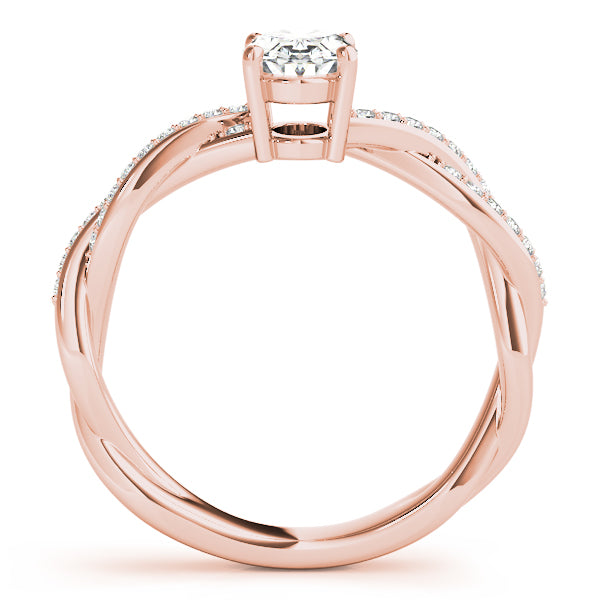 Splendid Ring With Braided Shank Oval Diamond Engagement Ring — 9K/18K Gold & Platinum