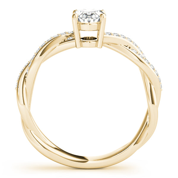 Splendid Ring With Braided Shank Oval Diamond Engagement Ring — 9K/18K Gold & Platinum