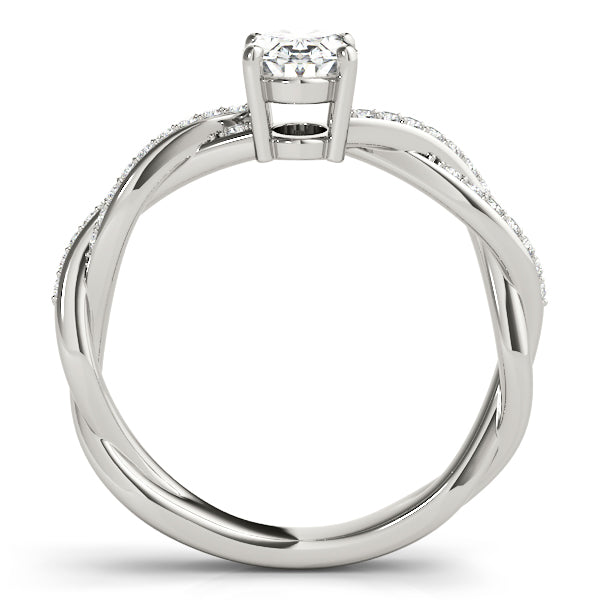 Splendid Ring With Braided Shank Oval Diamond Engagement Ring — 9K/18K Gold & Platinum