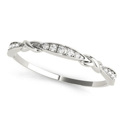 Stackable Vintage Inspired Half Eternity Ring in Gold & Platinum