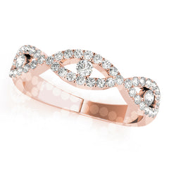 Double Row Infinity Prong Set Half Eternity Ring in Gold & Platinum