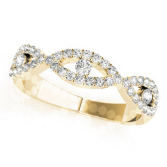 Double Row Infinity Prong Set Half Eternity Ring in Gold & Platinum