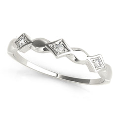 Stackable Half Eternity Ring in Gold & Platinum