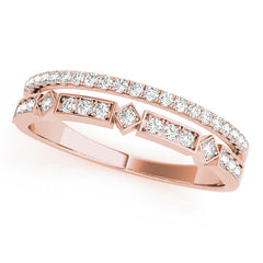 Double Row Half Eternity Ring in Gold & Platinum