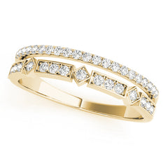 Double Row Half Eternity Ring in Gold & Platinum