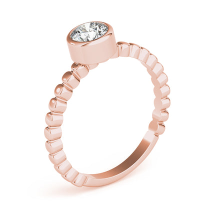 IGI Lab-Grown Round Cut Diamond Bezel Setting Solitaries Engagement Ring.