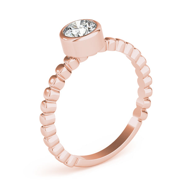 Opulent Fashion Band Round Diamond Engagement Ring — 9K/18K Gold & Platinum