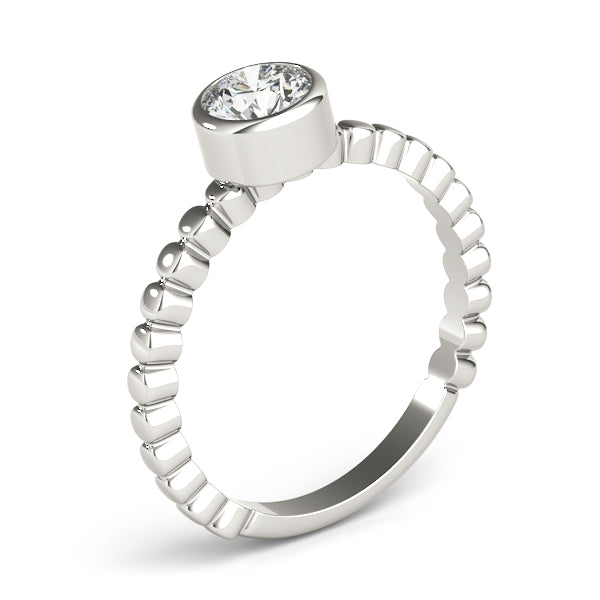 Opulent Fashion Band Round Diamond Engagement Ring — 9K/18K Gold & Platinum