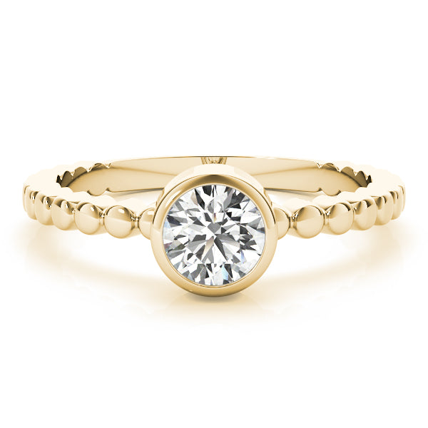 IGI Lab-Grown Round Cut Diamond Bezel Setting Solitaries Engagement Ring.