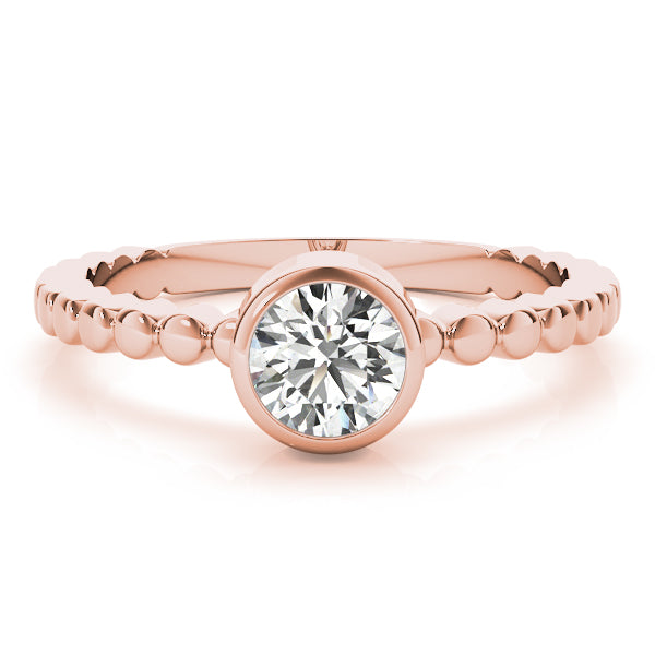 Opulent Fashion Band Round Diamond Engagement Ring — 9K/18K Gold & Platinum