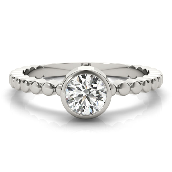Opulent Fashion Band Round Diamond Engagement Ring — 9K/18K Gold & Platinum