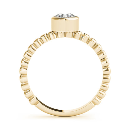 IGI Lab-Grown Round Cut Diamond Bezel Setting Solitaries Engagement Ring.