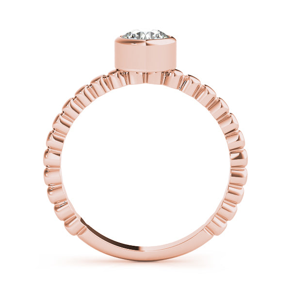 IGI Lab-Grown Round Cut Diamond Bezel Setting Solitaries Engagement Ring.