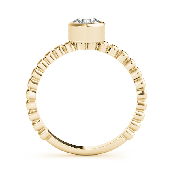 Opulent Fashion Band Round Diamond Engagement Ring — 9K/18K Gold & Platinum