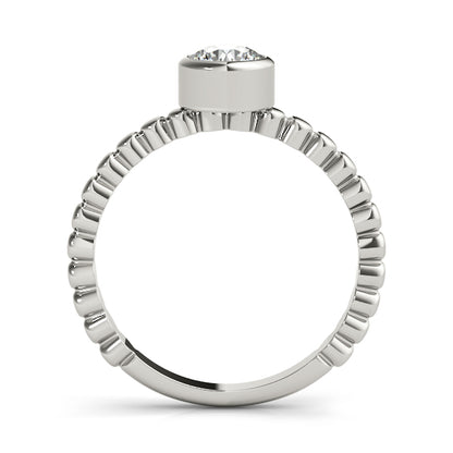 IGI Lab-Grown Round Cut Diamond Bezel Setting Solitaries Engagement Ring.