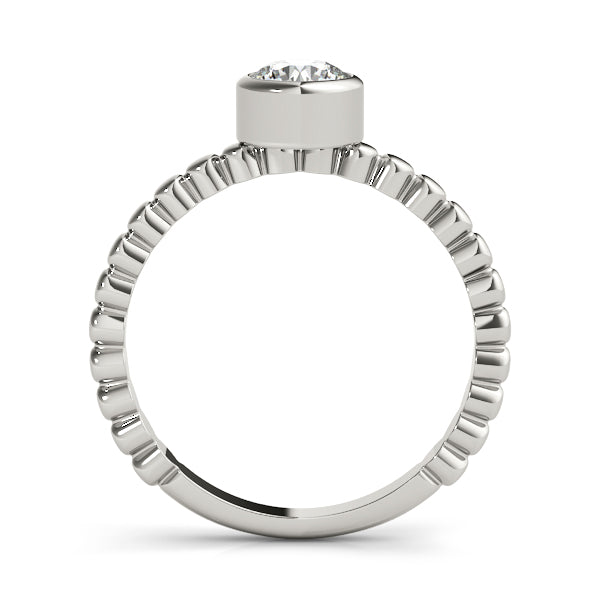 Opulent Fashion Band Round Diamond Engagement Ring — 9K/18K Gold & Platinum