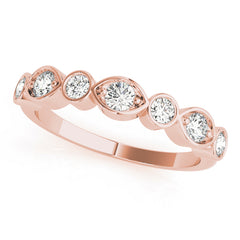 Stackable Half Eternity Ring in Gold & Platinum