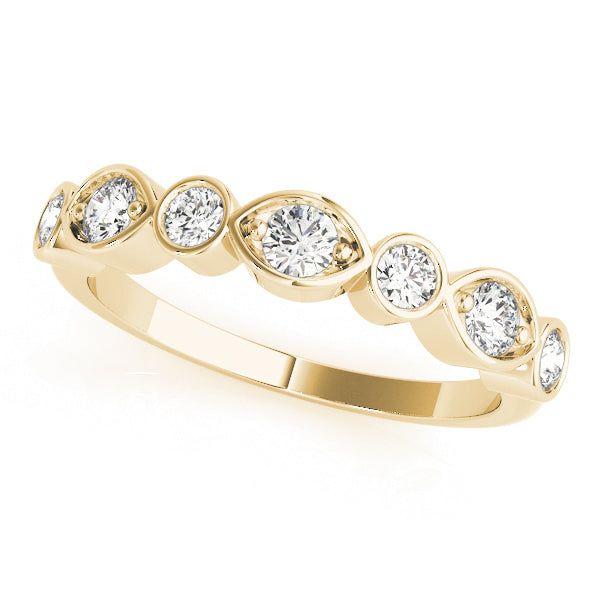 Stackable Half Eternity Ring in Gold & Platinum