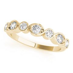 Stackable Half Eternity Ring in Gold & Platinum