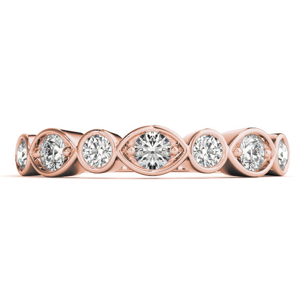 Stackable Half Eternity Ring in Gold & Platinum