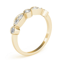 Bezel Set Marquise Half Eternity Ring in Gold & Platinum