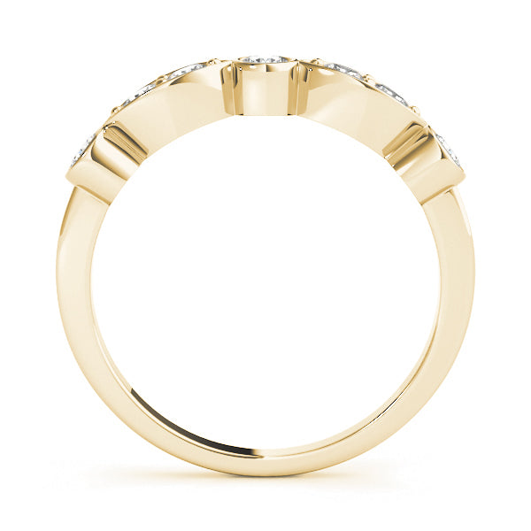 Bezel Set Marquise Half Eternity Ring in Gold & Platinum