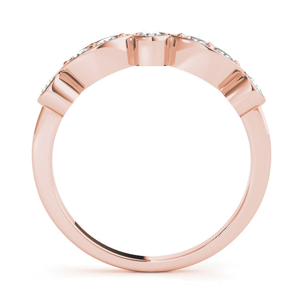 Bezel Set Marquise Half Eternity Ring in Gold & Platinum