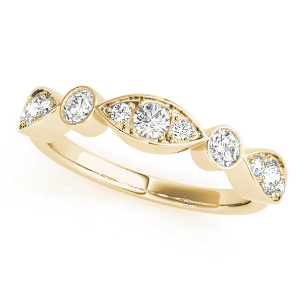 Bezel Set Stackable Half Eternity Ring in Gold & Platinum