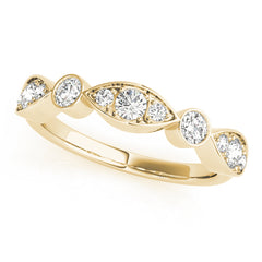 Bezel Set Stackable Half Eternity Ring in Gold & Platinum