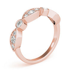 Bezel Set Stackable Half Eternity Ring in Gold & Platinum
