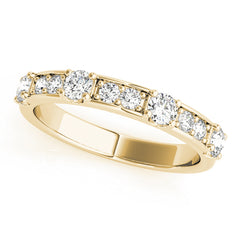 Channel in Prong Stackable Half Eternity Ring in Gold & Platinum