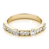 Channel in Prong Stackable Half Eternity Ring in Gold & Platinum